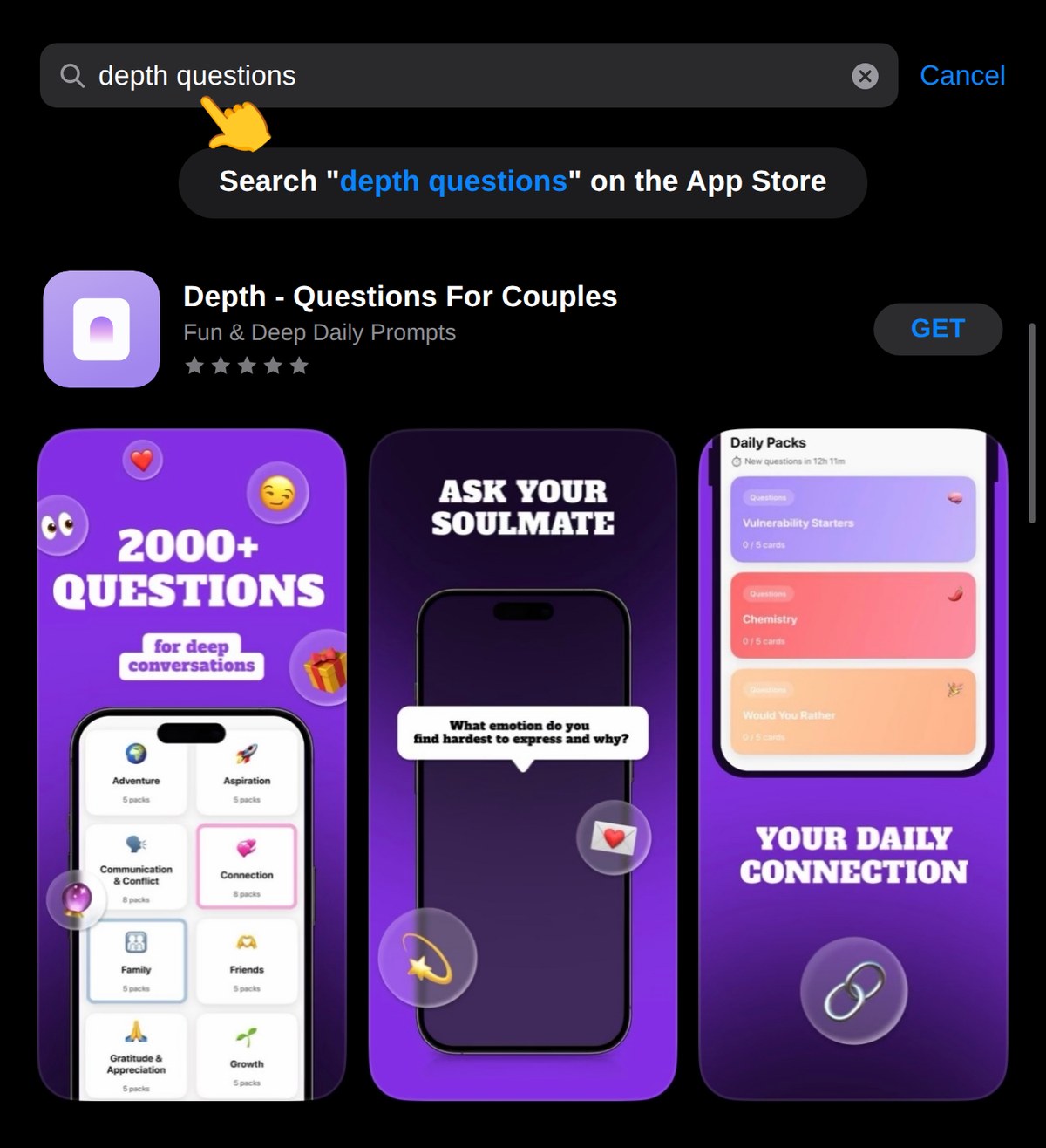 Depth — Questions for Couples on the App Store